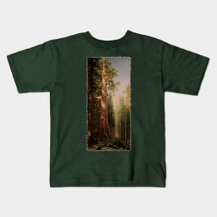 Redwood Trees by Albert Bierstadt Kids T-Shirt